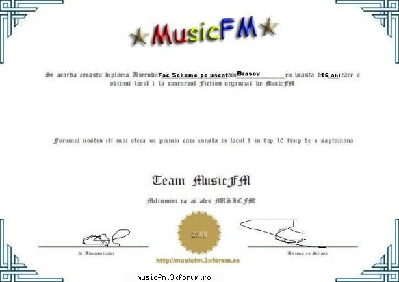 Concurs Fiction - Uitativa si voi la diploma si sal felictam - ...:::Arhiva:::...